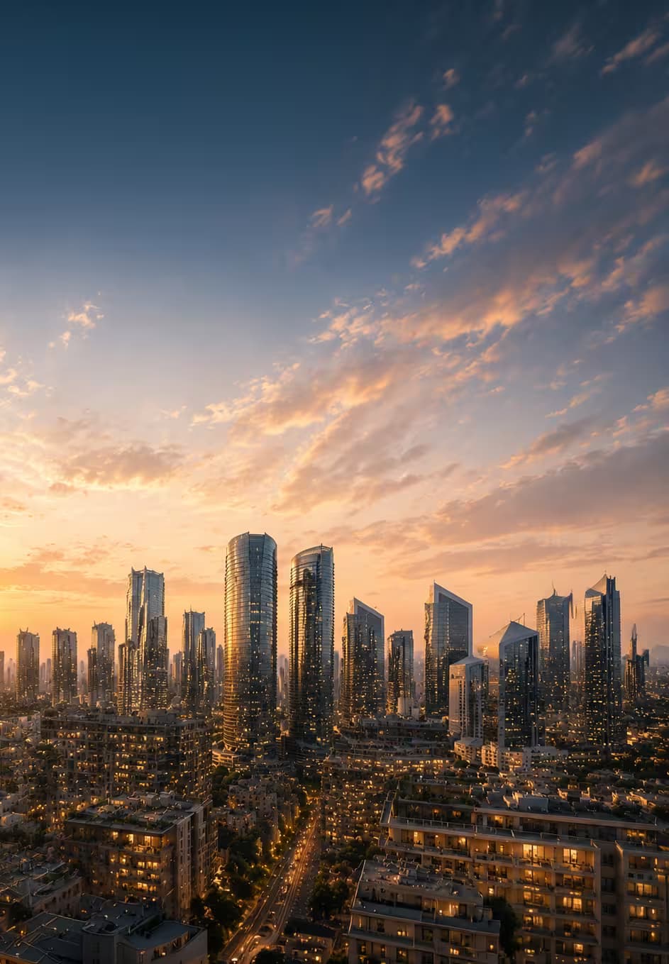 Rendering of CBD Punjab's master-planned district illustrating the vertical urban regeneration catalysing Punjab's economic transformation.