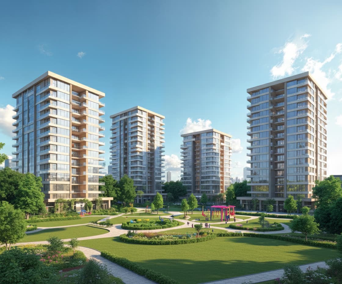 Rendering of NSIT Residencia, a residential enclave within NSIT City.
