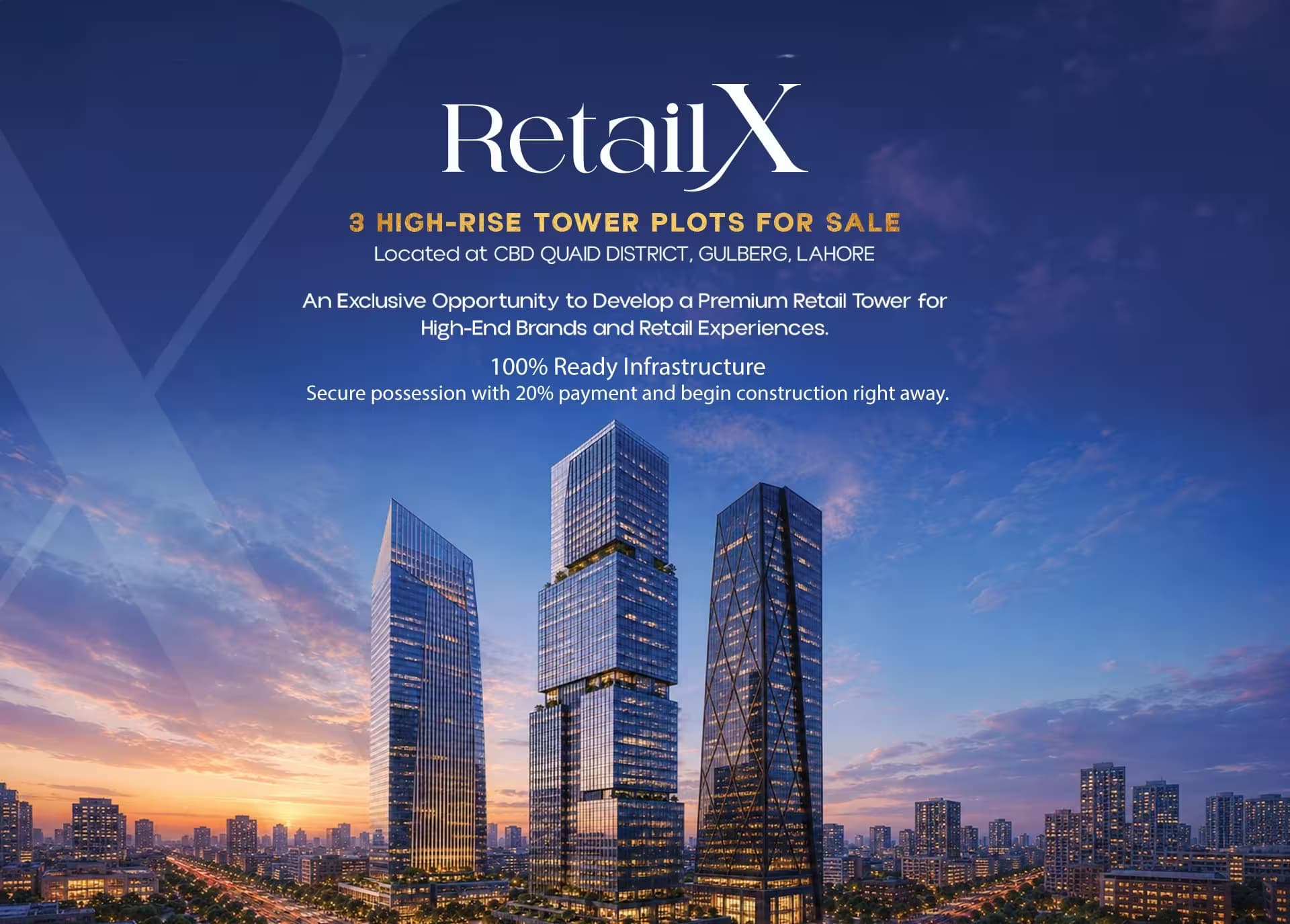 RetailX, a premium high-rise retail tower development in CBD Quaid District.